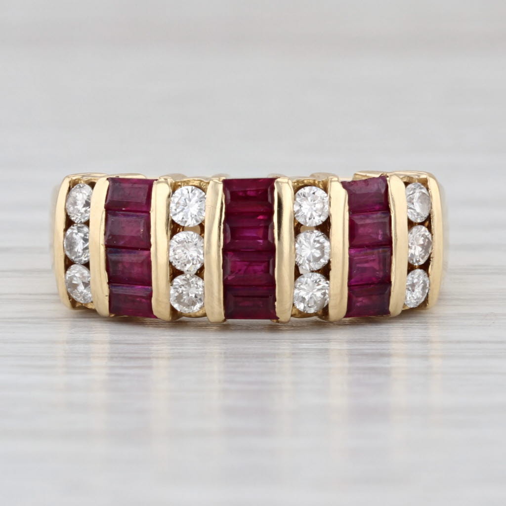 1.56ctw Ruby Diamond Ring 18k Yellow Gold Size 8