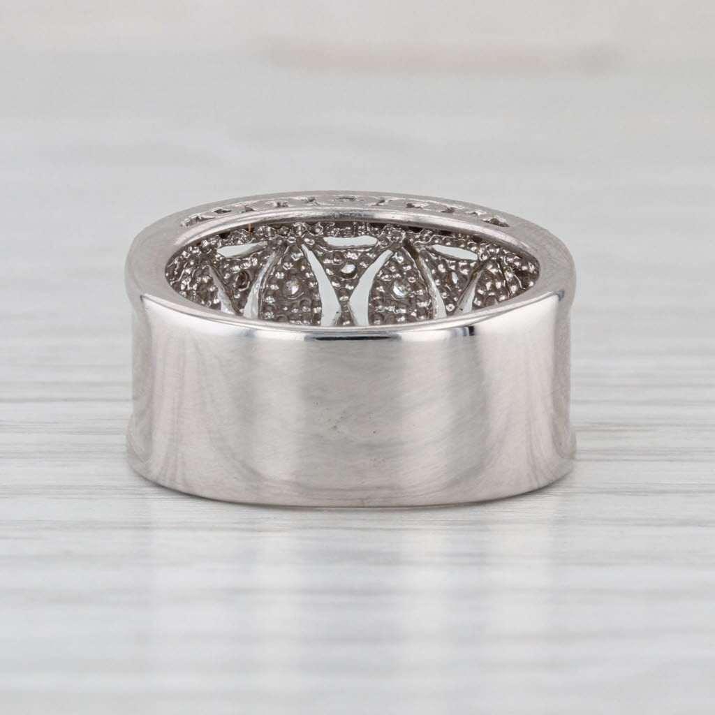 0.16ctw Diamond Ring 14k White Gold Ring 5.75 Wide Band
