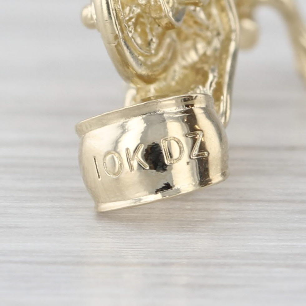 Motorcycle Pendant 10k Yellow Gold 3D Charm