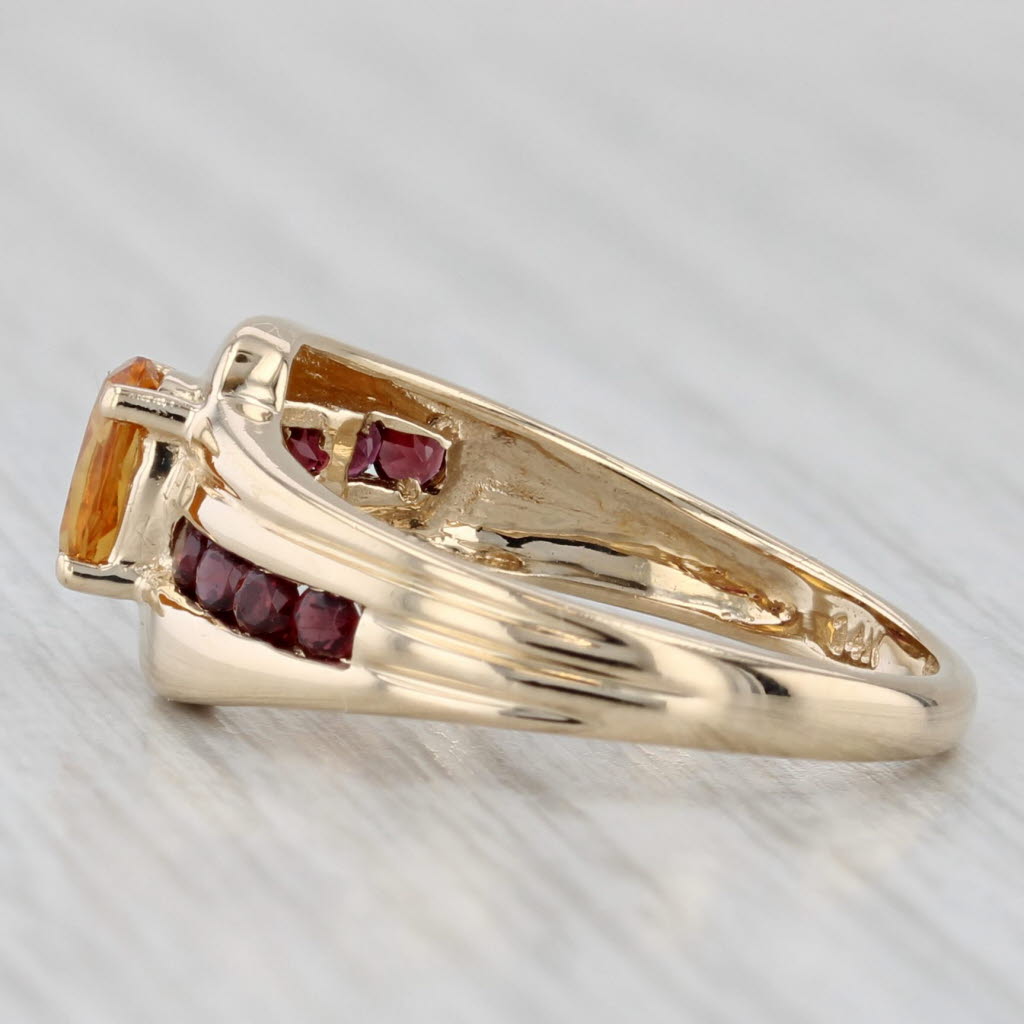 Gray 0.80ctw Citrine Garnet Ring 14k Yellow Gold Size 6.25