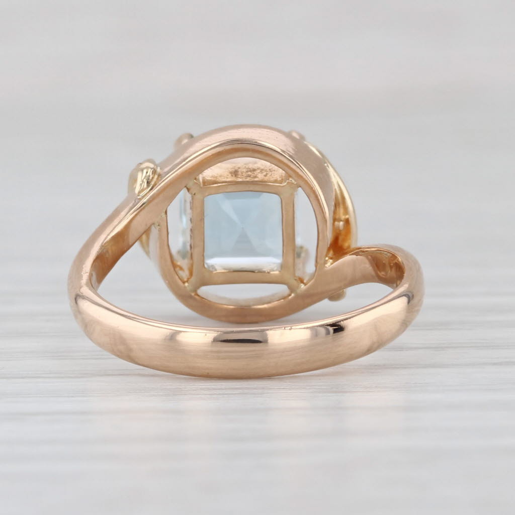1.64ctw Aquamarine Diamond Ring 14k Yellow Gold Size 5.5