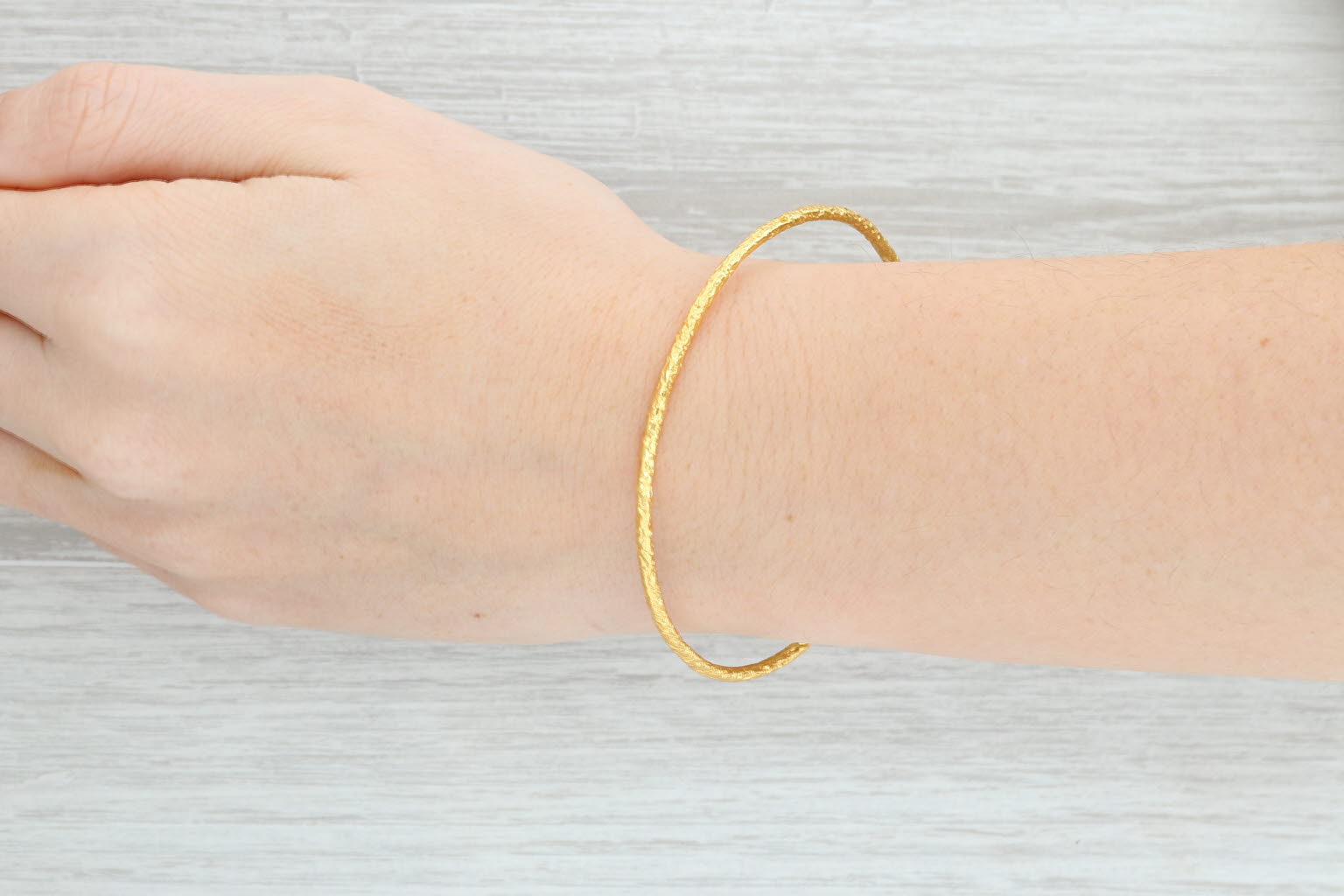 New Nina Wynn Pallas Bangle Bracelet Sterling Silver 22k Gold Vermeil 8" Sz 3