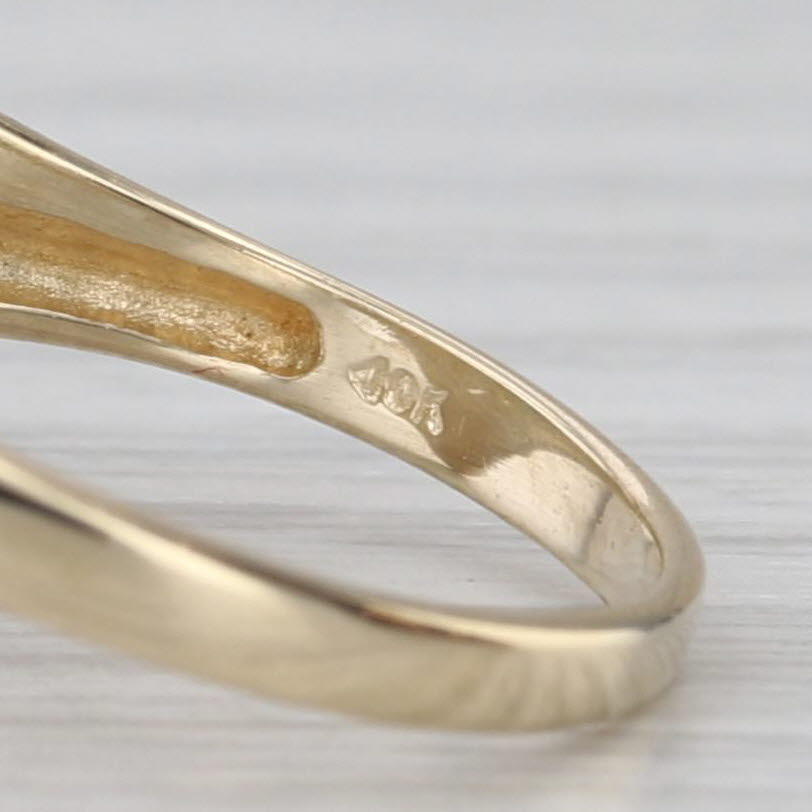 0.58ctw Marquise Lab Created Emerald Diamond Bypass Ring 10k Yellow Gold Sz 6.5