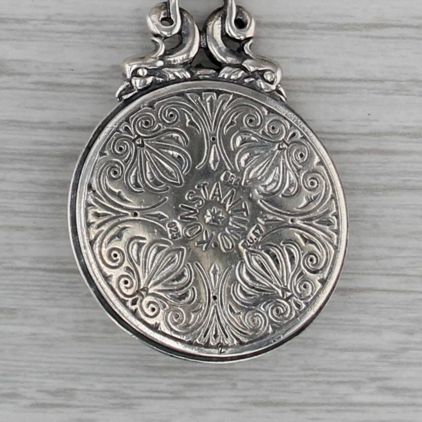 Konstantino Necklace with Pouch Sterling Silver 18k Gold Glass Nugget Greek Key