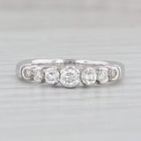 Light Gray 0.38ctw Tiered Round Diamond Ring 14k White Gold Size 5 Stackable
