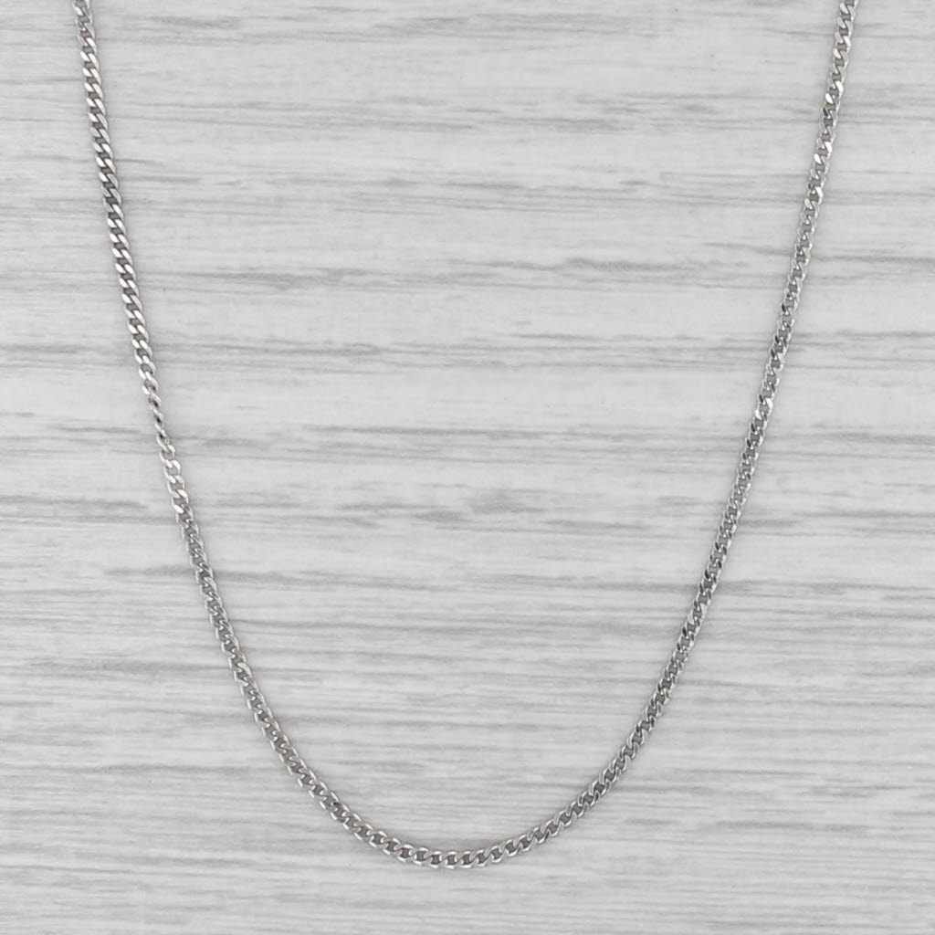 14.5" Curb Chain Necklace 18k White Gold 1.4mm
