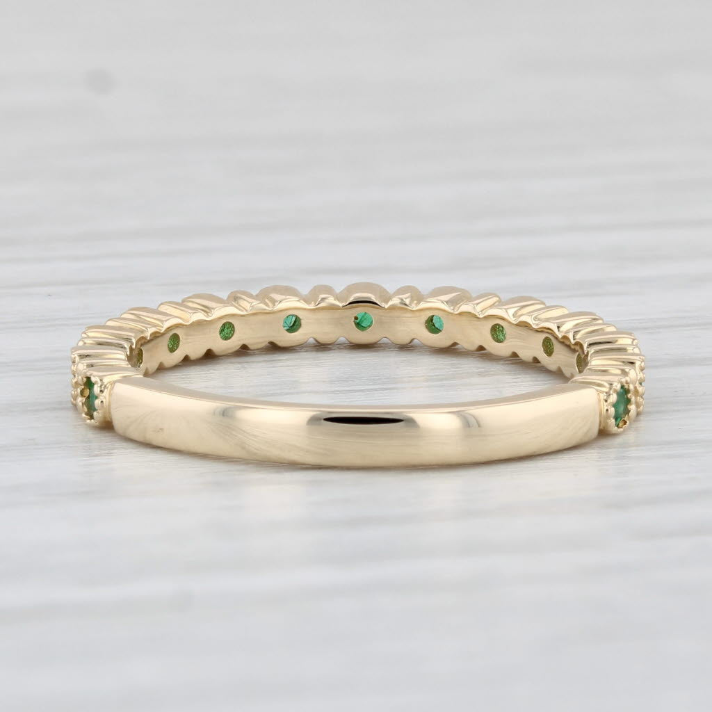 Light Gray New 0.17ctw Stackable Emerald Ring 14k Yellow Gold Wedding Band Size 6.5