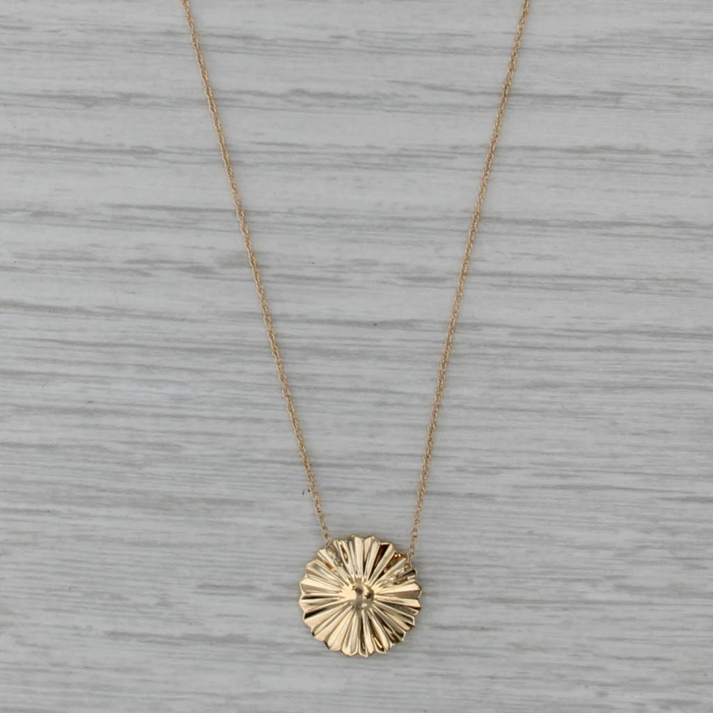 New 0.20ct Diamond Solitaire Pendant Necklace 14k Yellow Gold 18" Rope Chain