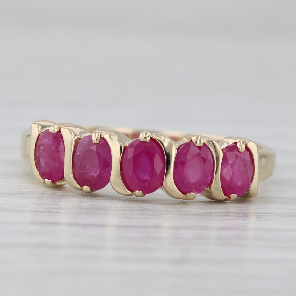 Gray 1.52ctw Ruby Stackable Ring 10k Yellow Gold Size 7