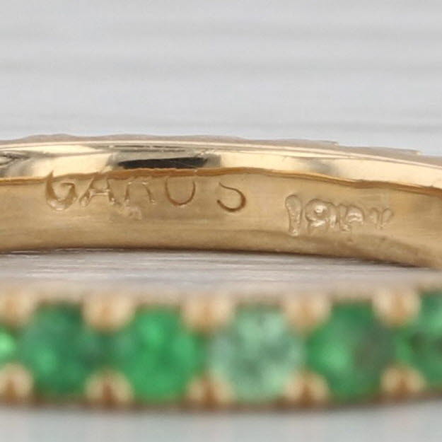 0.90ctw Tsavorite Green Garnet Eternity Ring 18k Yellow Gold Sz 5 Stackable Band