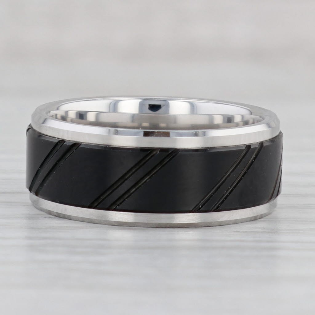 Gray New Triton Tungsten Men's Ring Size 10.5 Wedding Band Black Silver