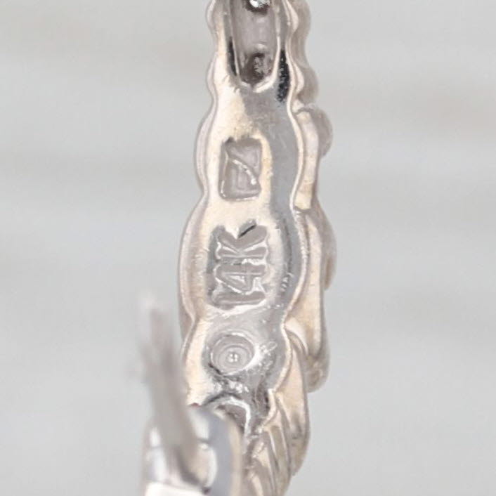 0.36ctw Diamond Hoop Earrings 14k White Gold Hinged Snap Top Round Hoops