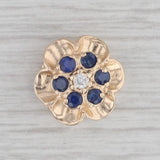 0.33ctw Sapphire Diamond Flower Slide Bracelet Charm 14k Gold Richard Glatter