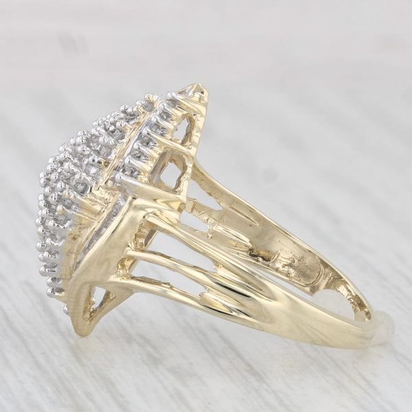 0.23ctw Diamond Cluster Ring 10k Yellow Gold Size 7Cocktail