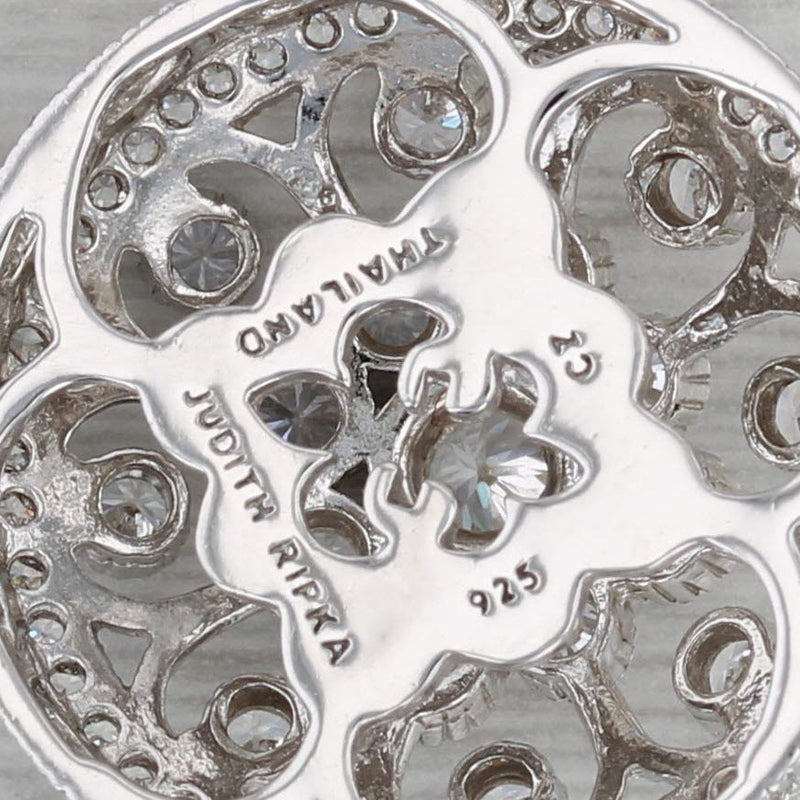 0.80ctw Cubic Zirconia Drop Pendant Sterling Silver Enhancer Clip Bail