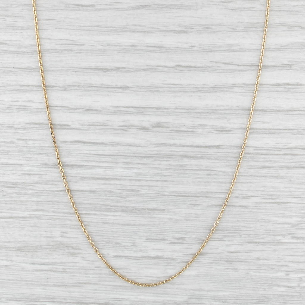 17" 1mm Cable Chain Necklace 14k Yellow Gold