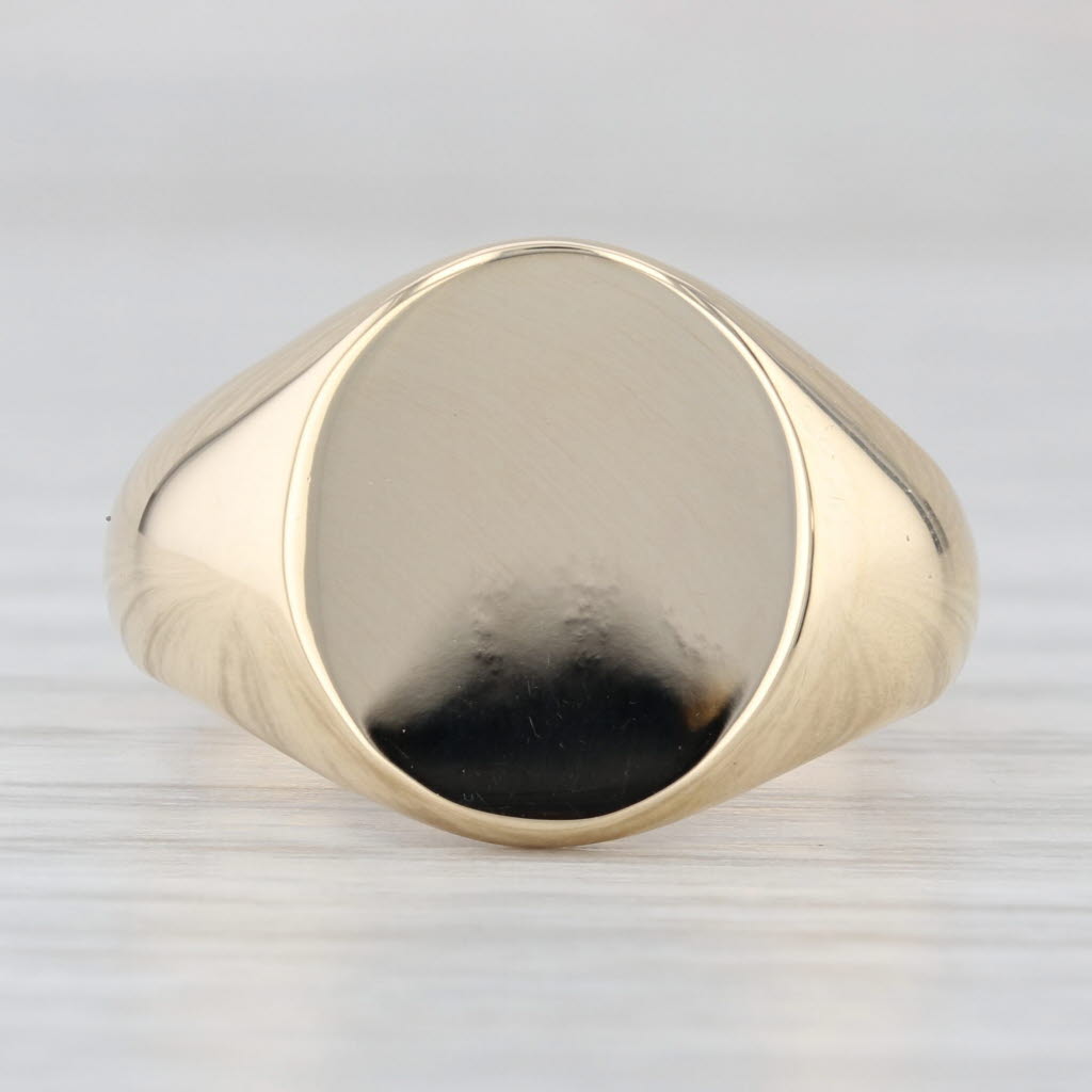 Engravable Signet Ring 14k Yellow Gold Size 7.75