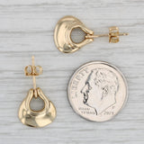 Gray Small Drop Stud Earrings 14k Yellow Gold