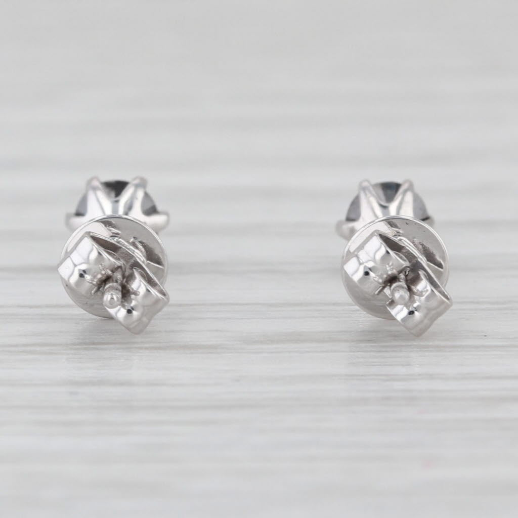 0.30ctw Black Diamond Stud Earrings 18k White Gold Round Solitaire Studs