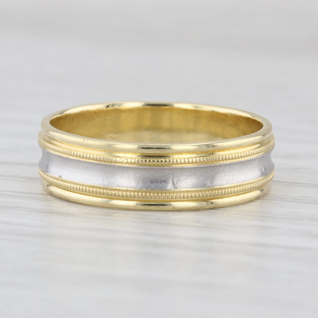 Men's Wedding Band 18k Yellow Gold 950 Platinum Size 8.25-8.5 Ring