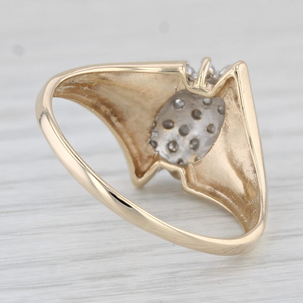 Light Gray 0.20ctw Diamond Cluster Bypass Ring 10k Yellow Gold Size 10.25