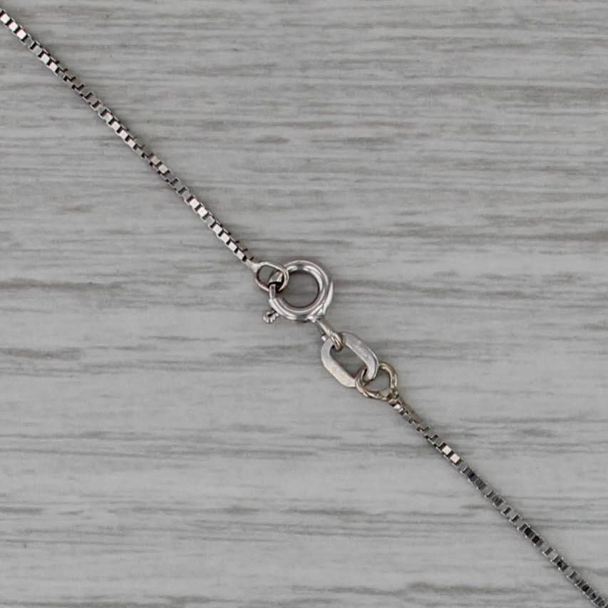 0.50ctw Princess Diamond Halo Pendant Necklace 14k White Gold 18" Box Chain