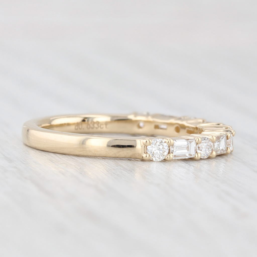 Light Gray New 0.63ctw Diamond Wedding Band 14k Yellow Gold Stackable Anniversary Ring 6.5