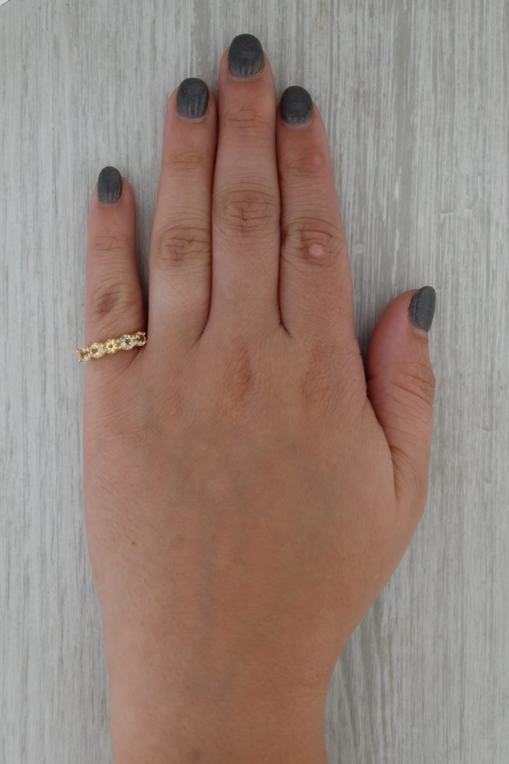1.46ctw Golden Yellow Topaz Ring 10k Yellow Gold Size 5.25 Stackable COA