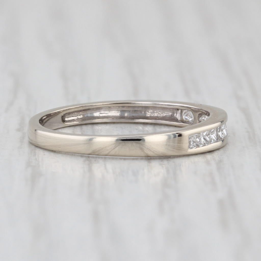 0.35ctw Diamond Wedding Band 14k White Gold Size 7 Stackable Anniversary Ring