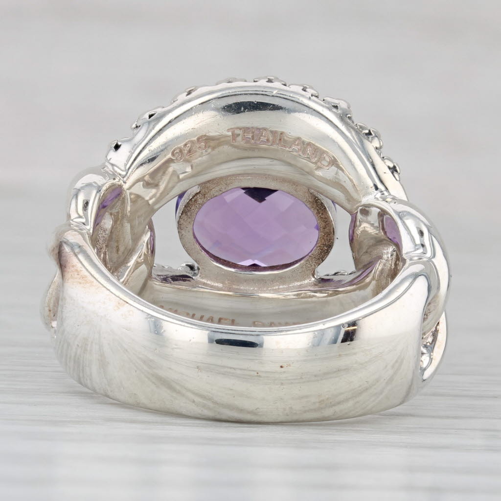 Gray Michael Dawkins 1.80ctw Amethyst Ring Sterling Silver Size 8 Statement