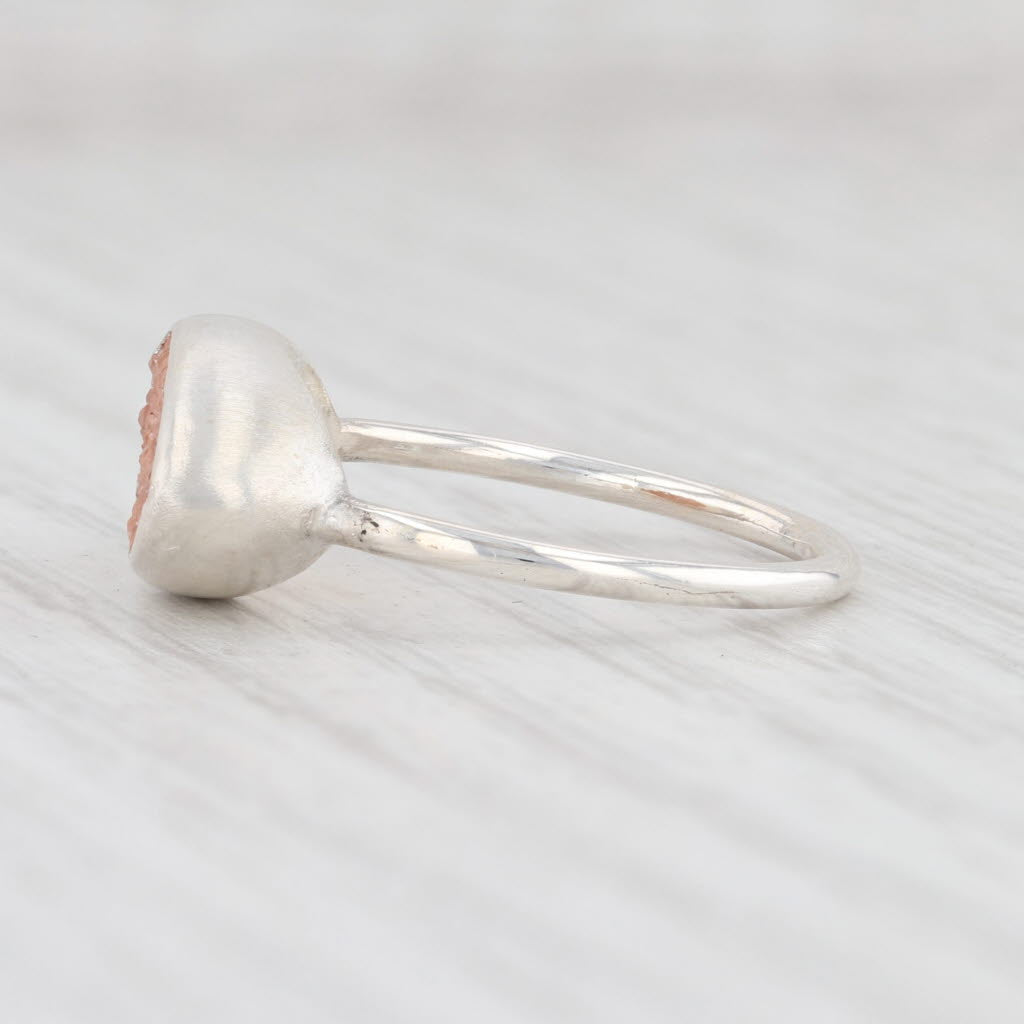 New Nina Nguyen Ring Bronze Sand Druzy Quartz Sterling Silver Size 7.25