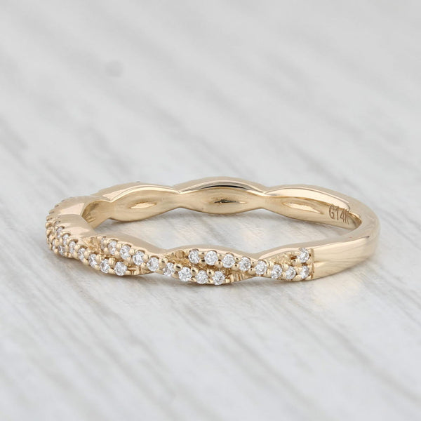 New 0.15ctw Stackable Diamond Ring 14k Yellow Gold Wedding Band Size 6.25