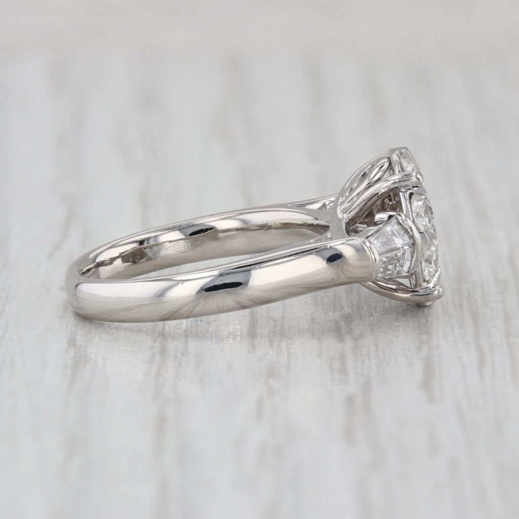 1.84ctw VS2 Round Diamond Halo Engagement Ring 950 Platinum Size 6.25-6.5