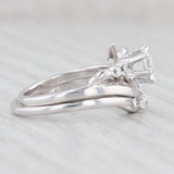 Light Gray 0.21ctw Diamond Engagement Ring Wedding Wrap Bridal Set Ring 14k White Gold