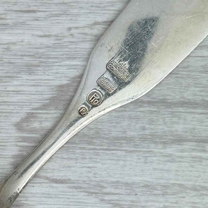 Gray Vintage 1955 Anton Michelsen Sterling Silver & Enamel Christmas Spoon Denmark