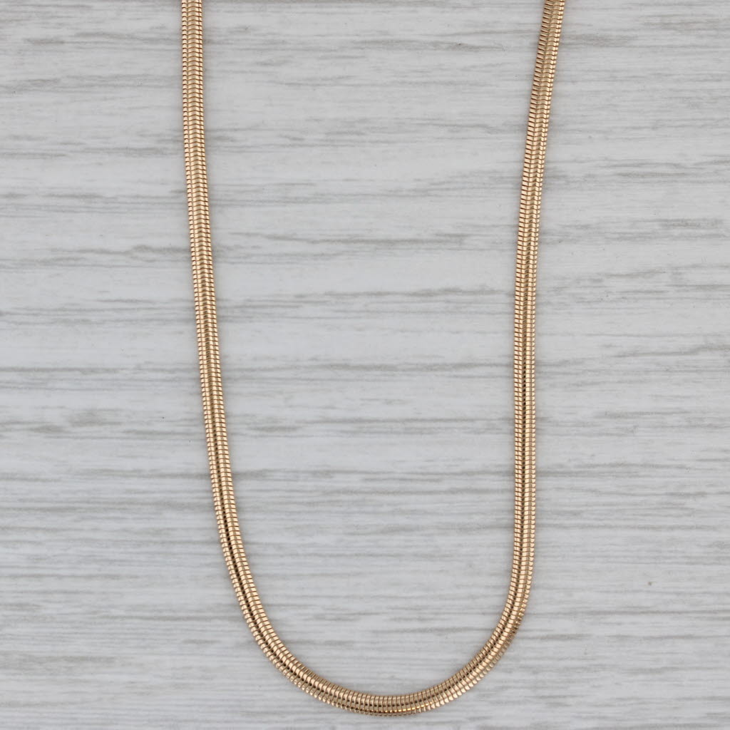 Gray Herringbone Chain Necklace 14k Yellow Gold 2.3mm Italian