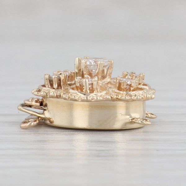 Light Gray 0.27ctw Diamond Flower Slide Charm Bracelet Clasp Finding Richard Klein 10k Gold