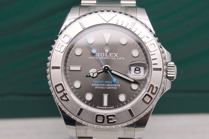 2023 Rolex Yachtmaster 37mm Rhodium 268622 Steel Platinum Watch Unworn Box Card
