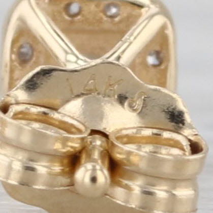 0.12ctw Diamond Halo Stud Earrings 14k Yellow Gold Small Round Studs