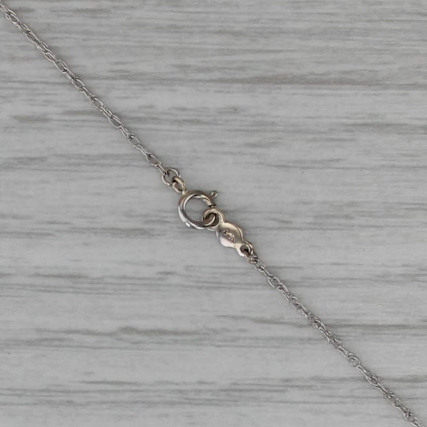 0.25ctw Morganite Diamond Pendant Necklace 14k White Gold 16" 18" Rope Chain