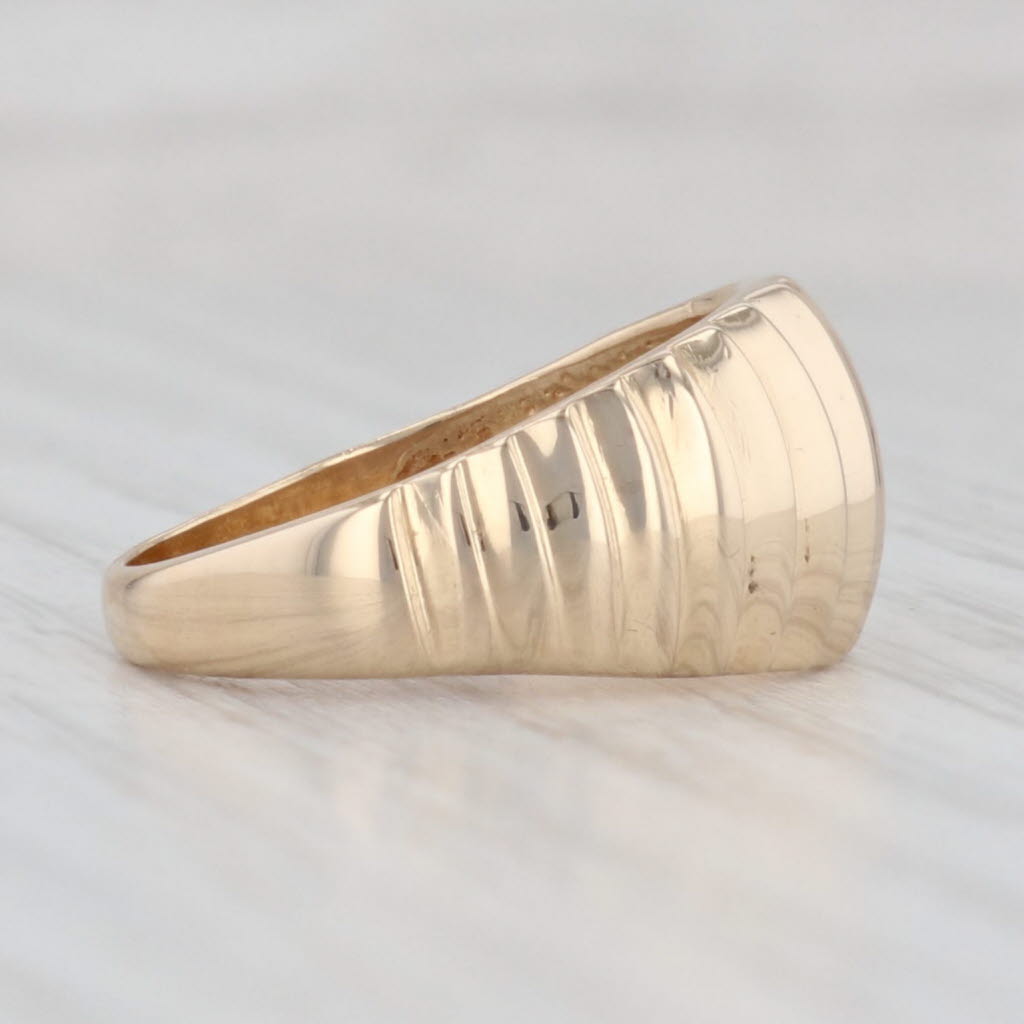 Light Gray Tapering Beveled Ring 14k Yellow Gold Size 6.7