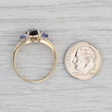 1.60ctw Iolite Tanzanite Diamond Ring 10k Yellow Gold Size 8.25