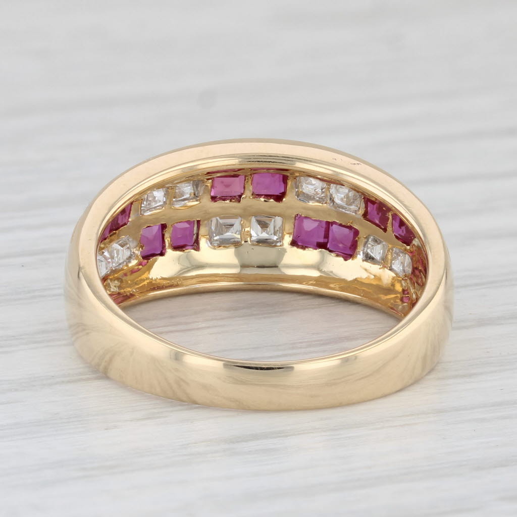 Light Gray 1.20ctw Diamond Ruby Ring 18k Yellow Gold Size 7.25