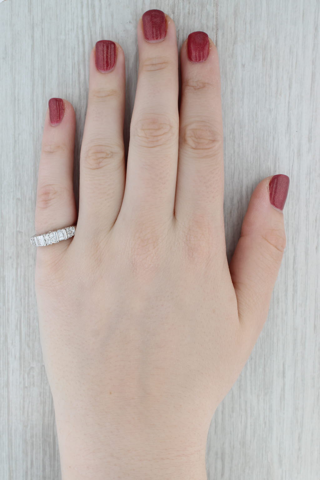 Gray 0.59ctw Diamond Ring 14k White Gold Size 6.75 Wedding Anniversary Band