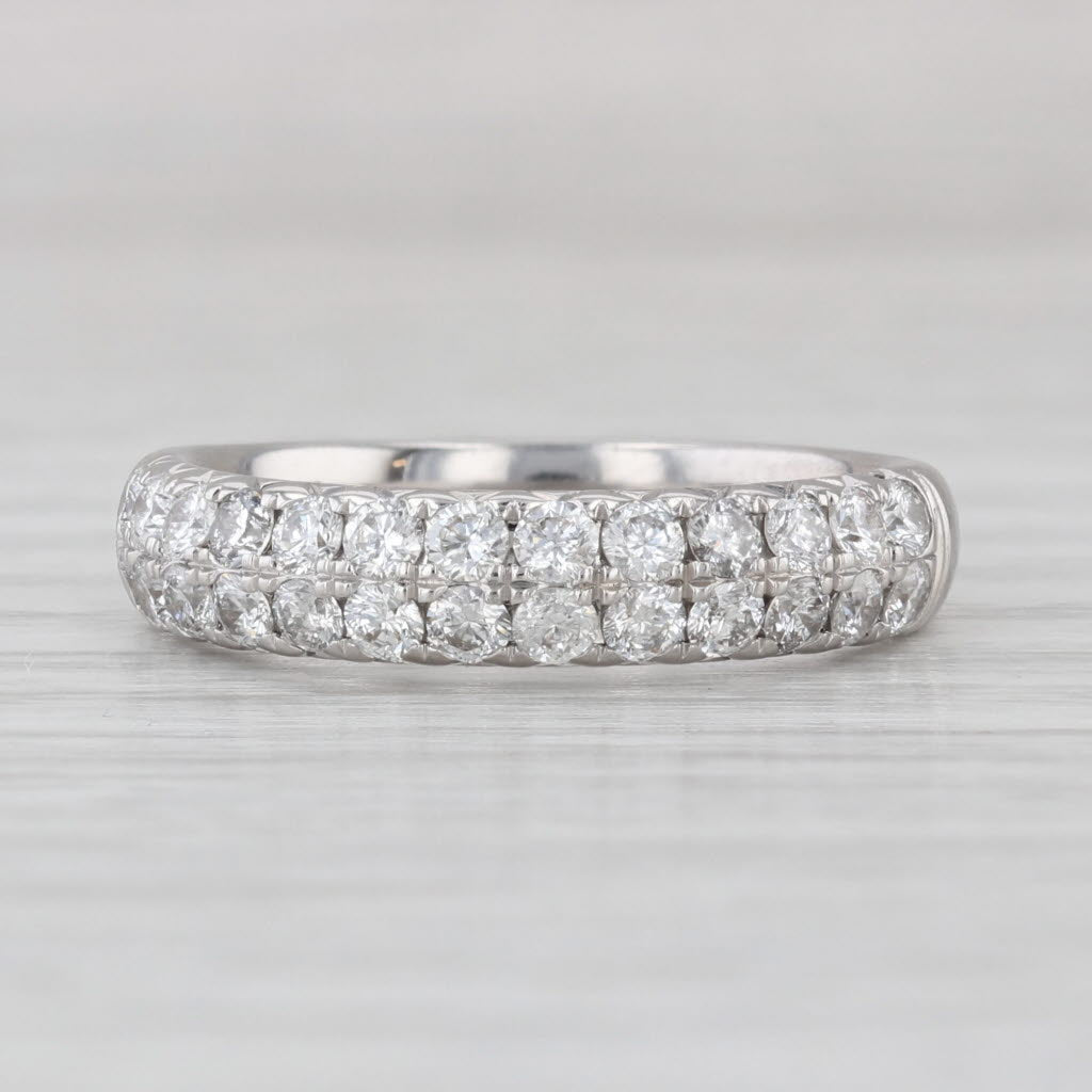 0.90ctw Diamond Wedding Anniversary Band 14k White Gold Size 7 Stackable Ring