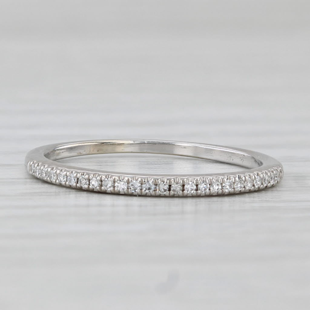 Light Gray Diamond Wedding Band 14k White Gold Stackable Ring Size 5.75
