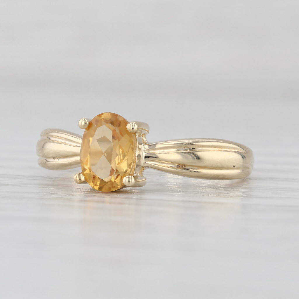 0.63ct Oval Brilliant Citrine Ring 10k Yellow Gold Size 7