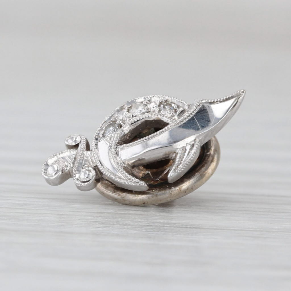 Vintage Shriners Lapel Pin 14k White Gold Diamond Vintage Masonic