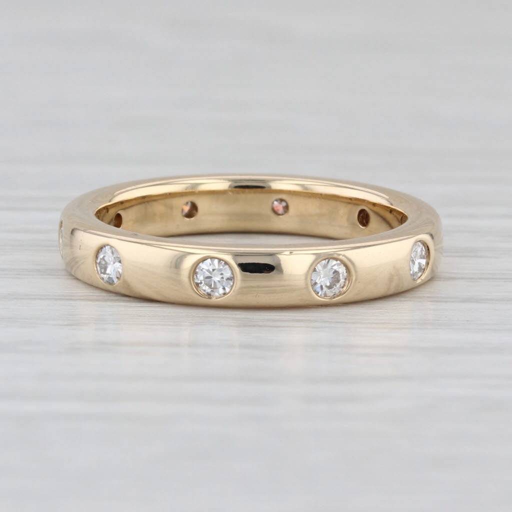0.60ctw Moissanite Eternity Ring 14k Yellow Gold Size 8 Stackable Wedding Band