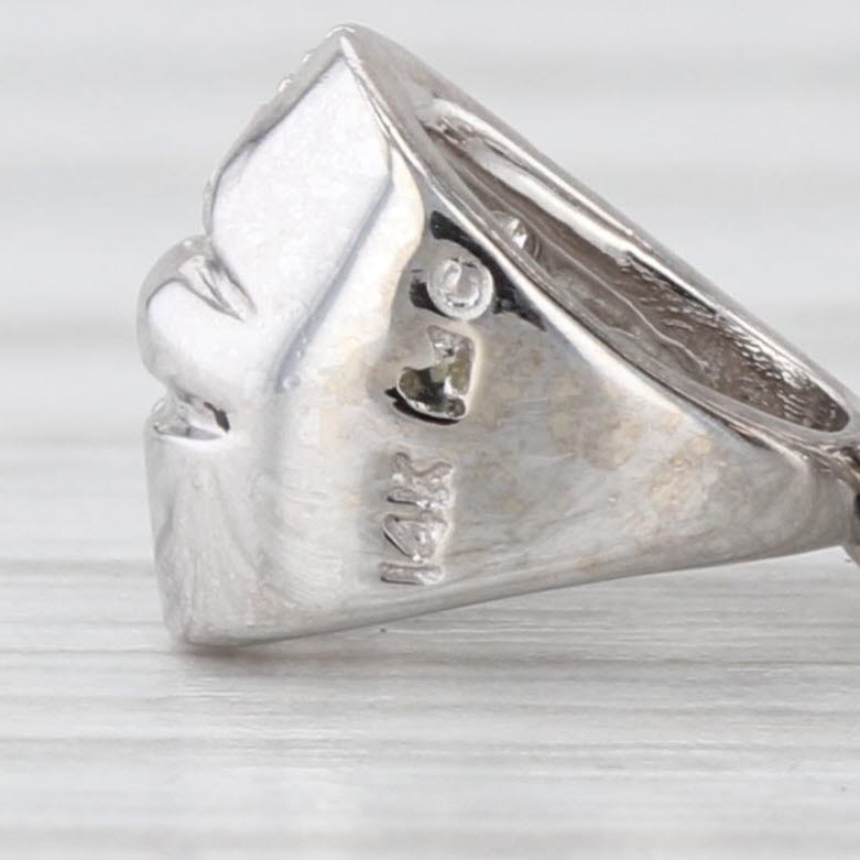 0.62ctw Diamond Ornate Filigree Pendant 14k White Gold Openwork Drop